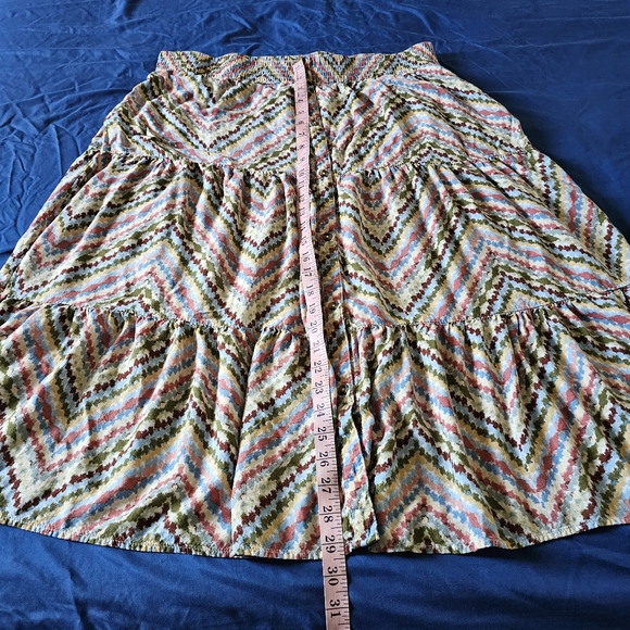 Sonoma Multicolor Chevron Pattern Midi Skirt Tiered  Womens XL - Picture 10 of 12